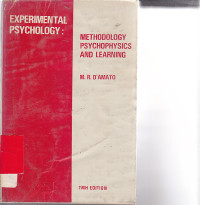 Image of Experimental psychology : Methodology psichicophisics and learing / M.R. Darmanto